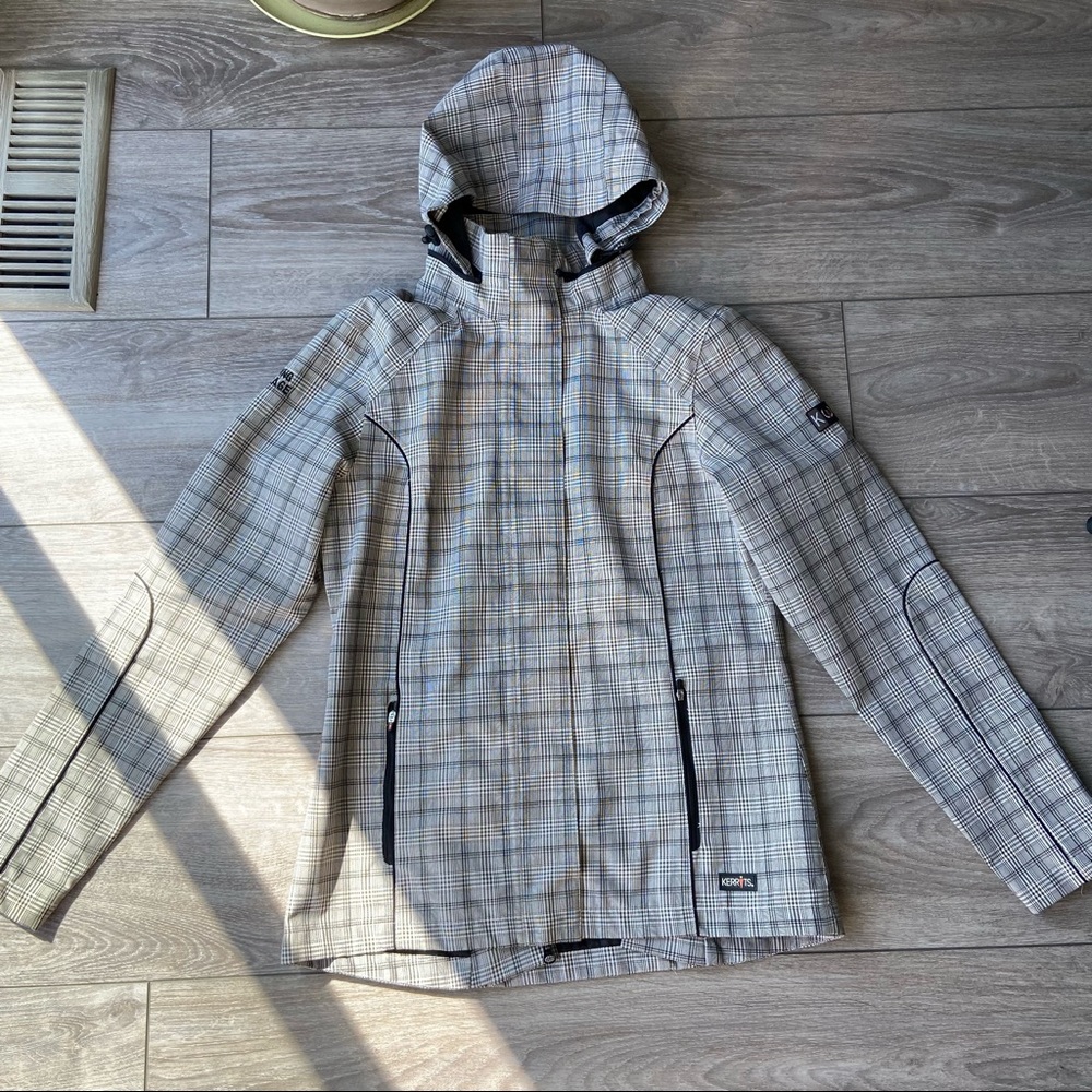 Kerrits Rain Shelter Barn Jacket Medium Tan Plaid - Picture 4 of 16